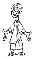 coloriage ron trepide en tenue
